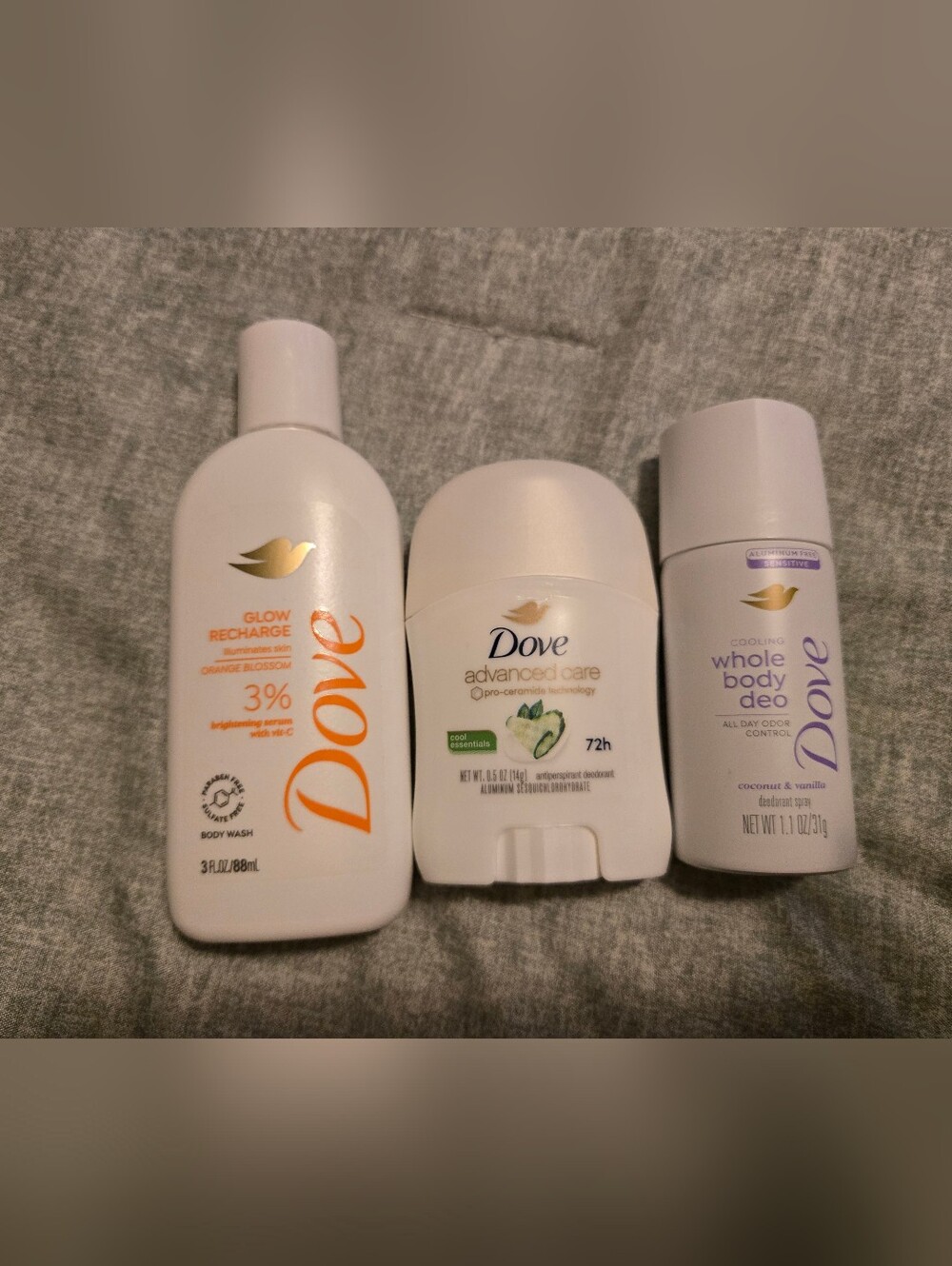 Dove Glow Recharge Orange Blossom Body Wash, Deo & Full Body Deo